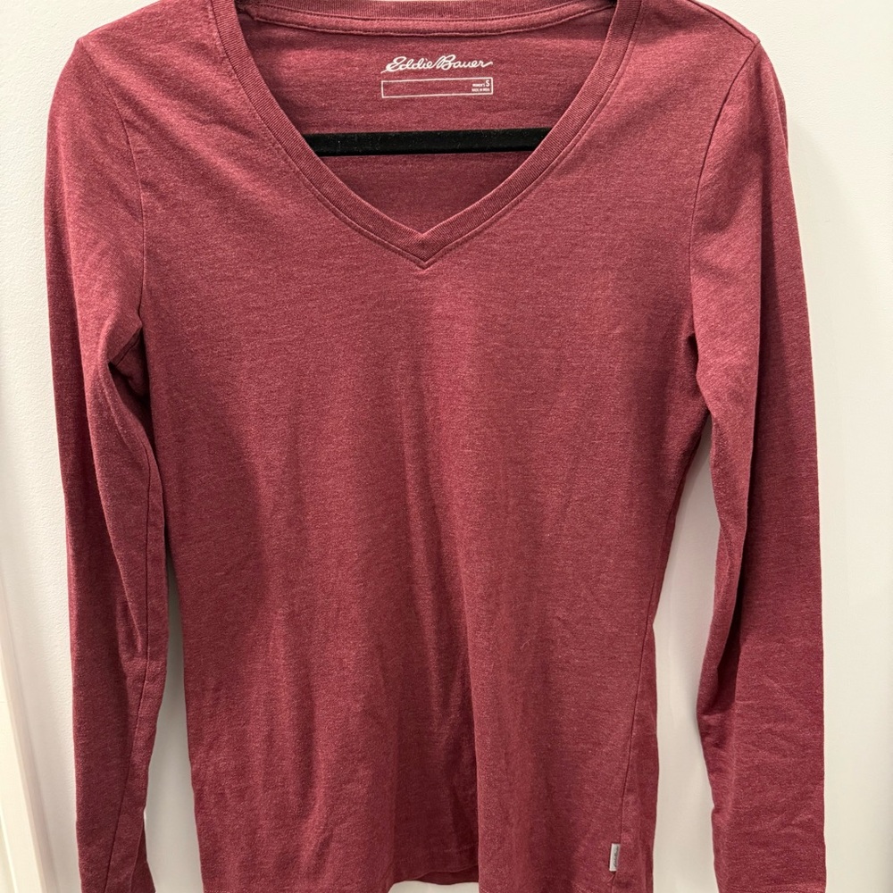 Eddie Bauer Women's Long Sleeve Tee - Burgundy